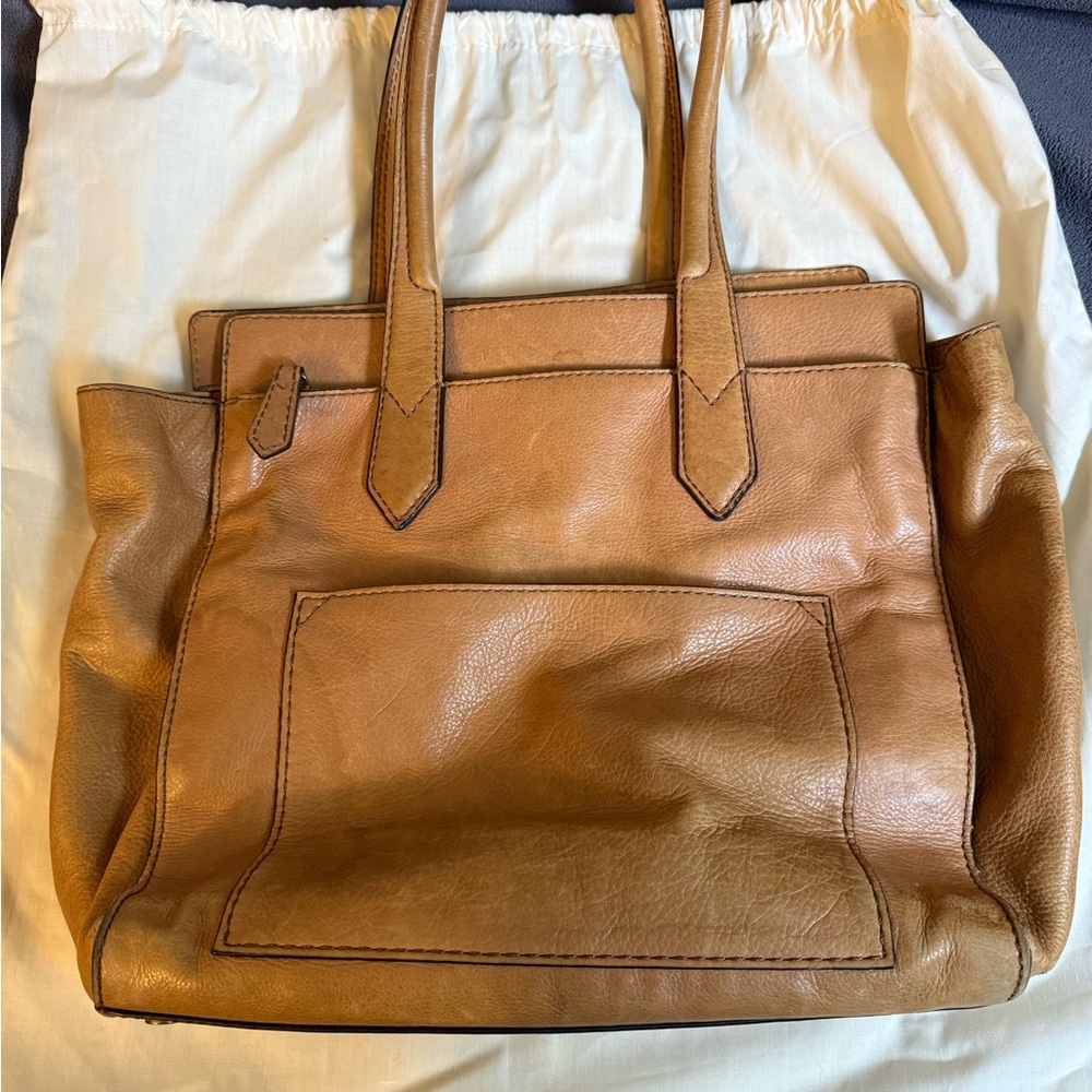Fossil Brown Leather Tote Bag